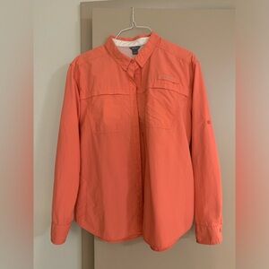 Women’s Eddie Bauer Coral colored Button Down Outdoor/Sportsman Top
